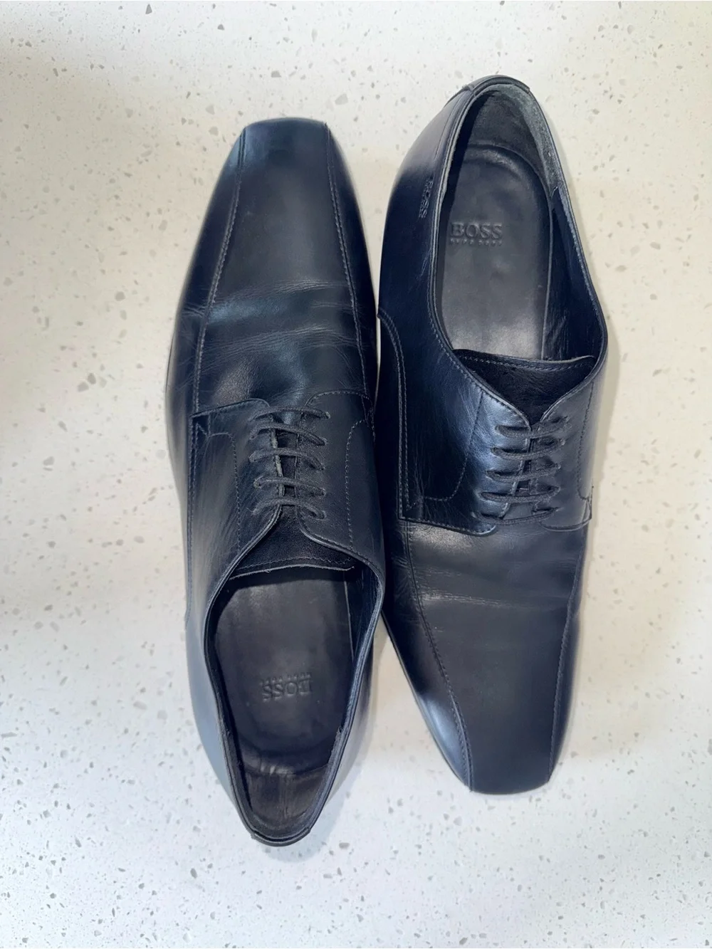 Hugo Boss Black Leather Lace-Up Oxfords
